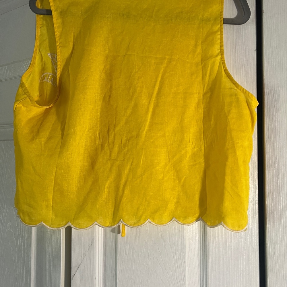 Christian Siriano Yellow Sleeveless Crop Tank Top - Picture 8 of 12
